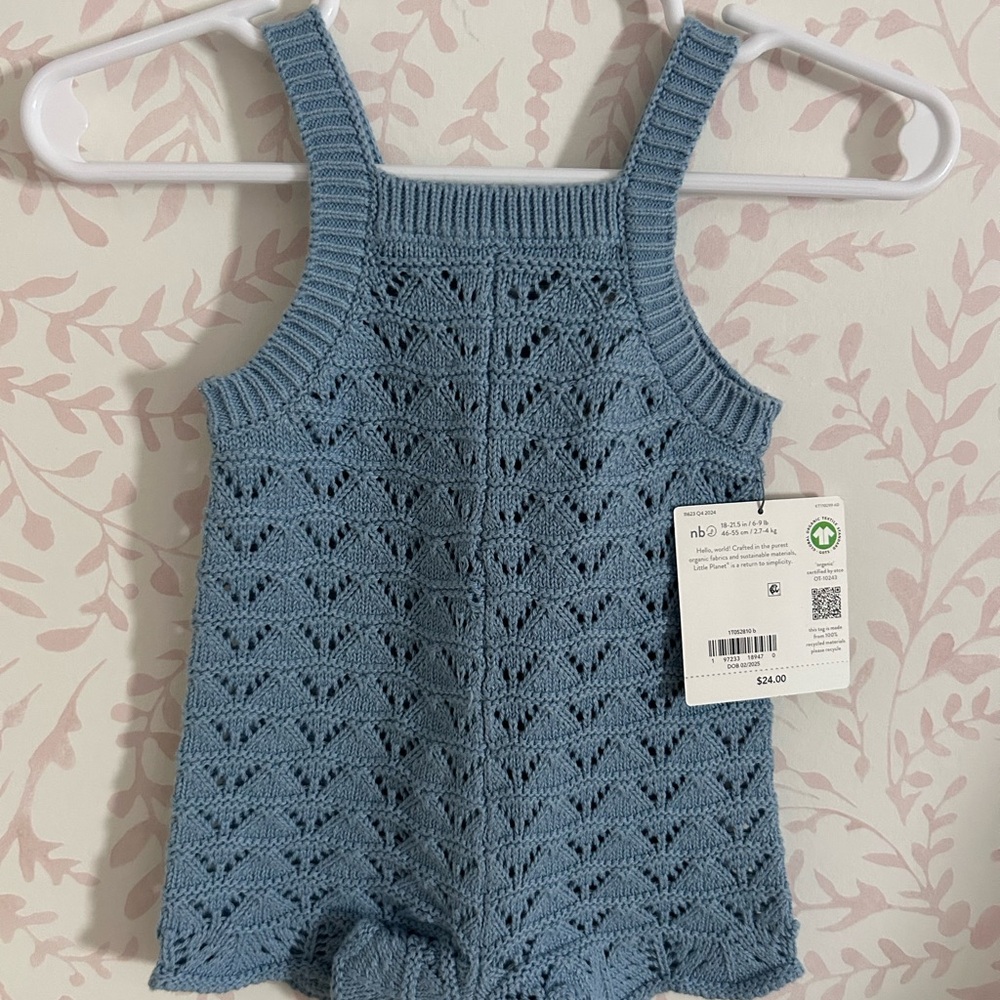 NWT *Little Planet* Blue Knit Baby Romper